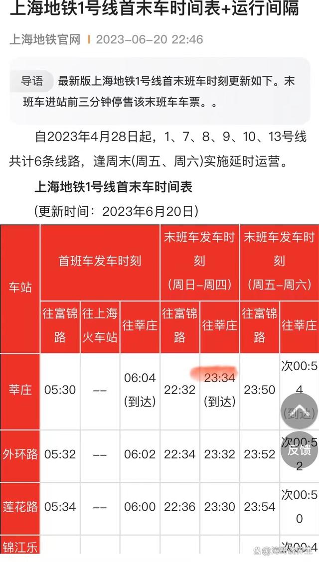 上海地鐵1號(hào)線最新時(shí)刻表詳解